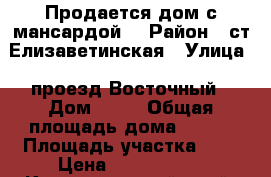 Продается дом с мансардой. › Район ­ ст Елизаветинская › Улица ­ проезд Восточный › Дом ­ 37 › Общая площадь дома ­ 180 › Площадь участка ­ 8 › Цена ­ 7 500 000 - Краснодарский край, Краснодар г. Недвижимость » Дома, коттеджи, дачи продажа   . Краснодарский край,Краснодар г.